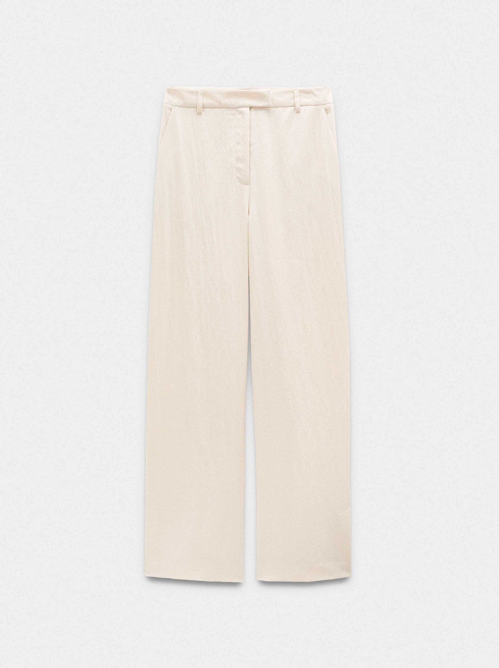 Pantalones rectos con efecto arrugado