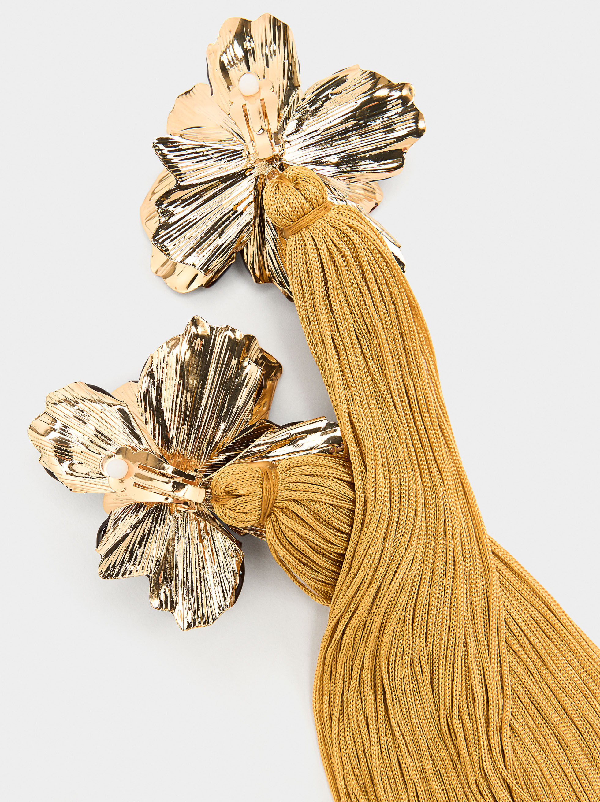 Aros maxi flor con flecos