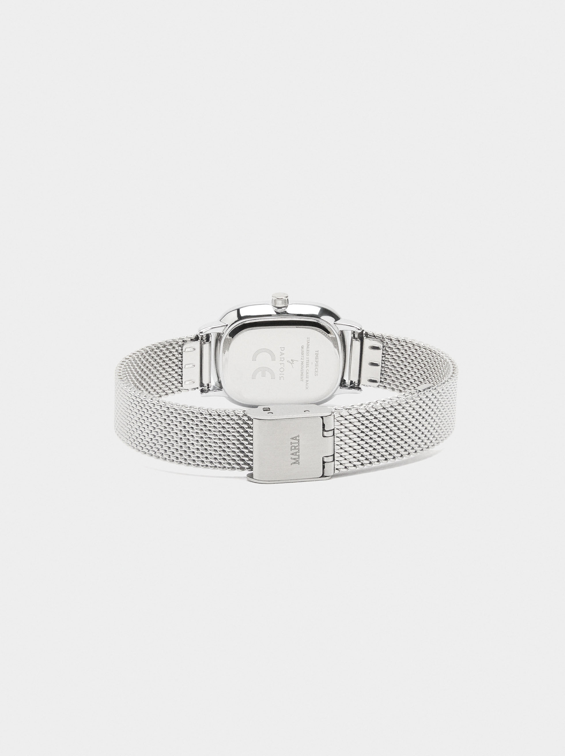 Reloj de malla metálica de acero inoxidable