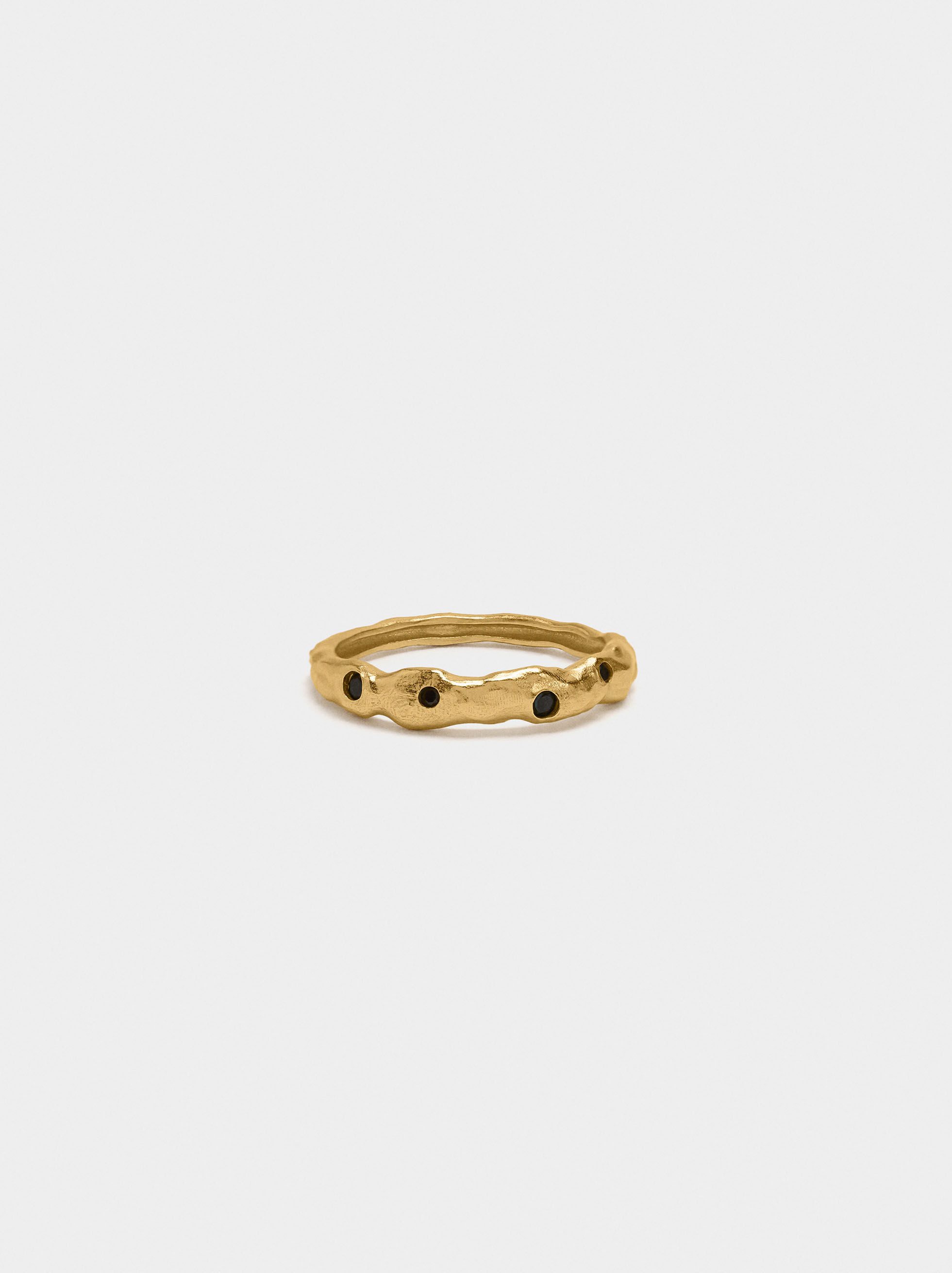 Anillo irregular con circonias - plata de ley 925