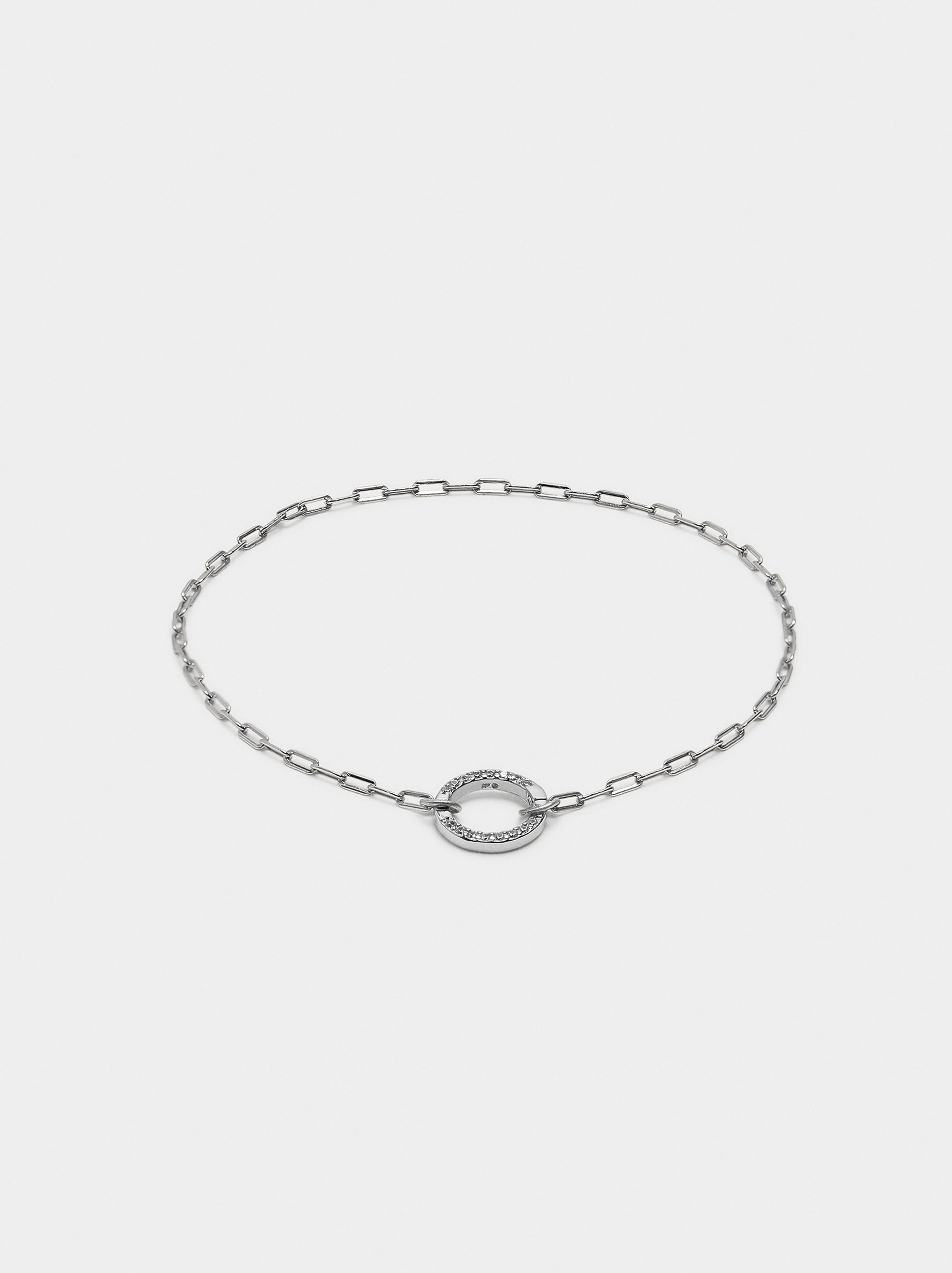 Pulsera de eslabones colgante con circonias - plata de ley 925