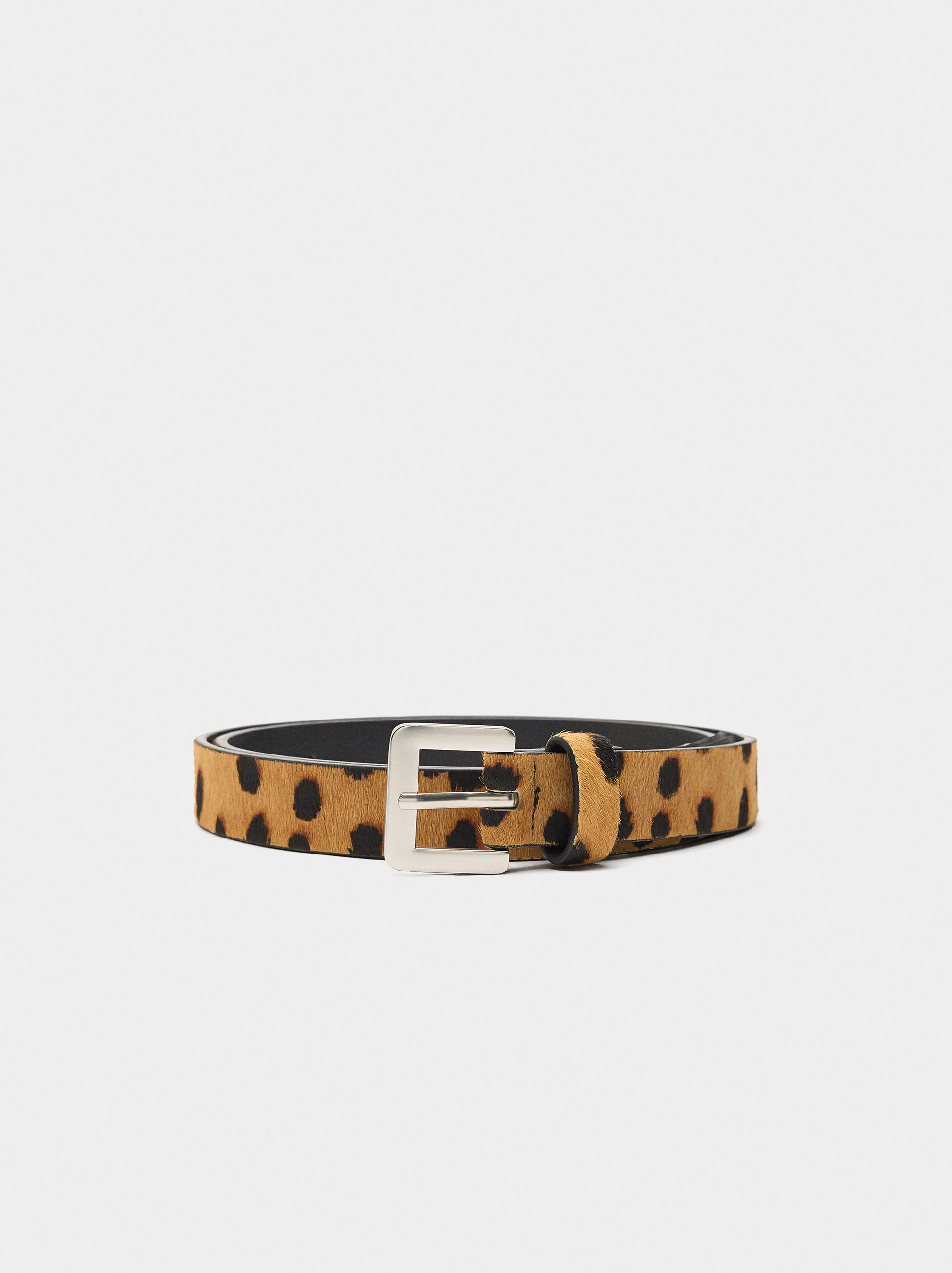 Cinturón de piel estampado animal