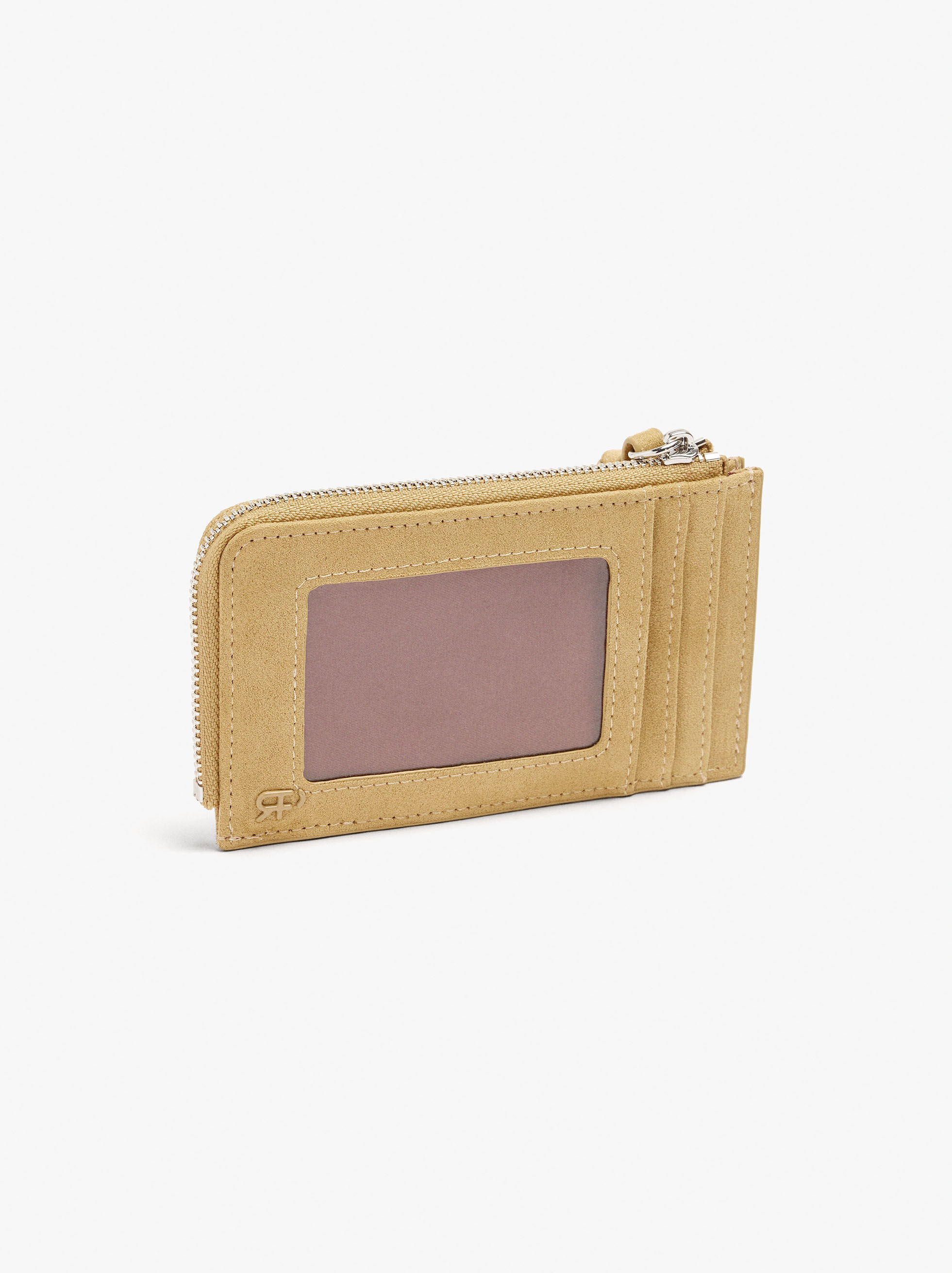 Porta tarjetas con efecto piel con tachuelas