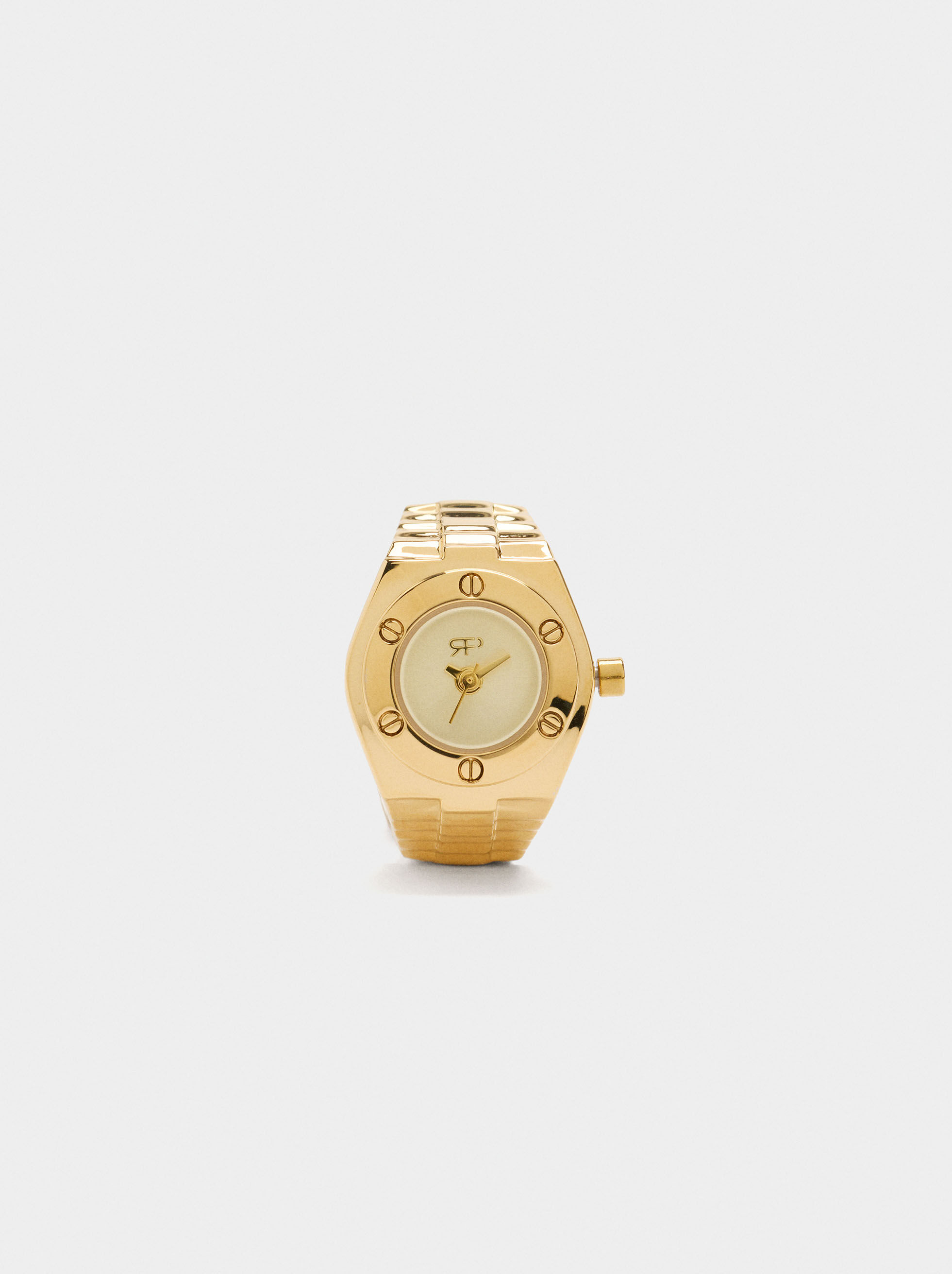 Reloj de pulsera con acero dorado
