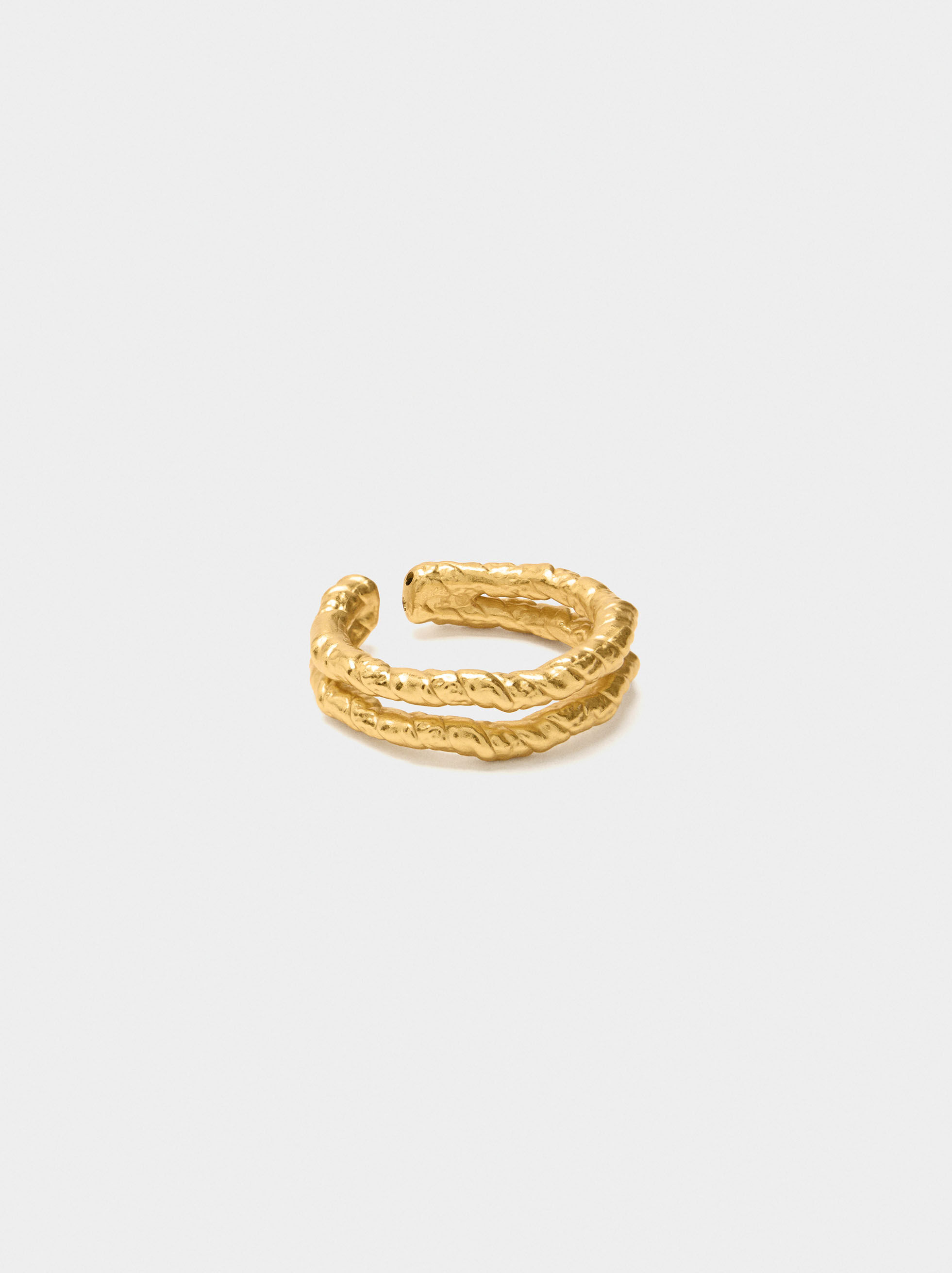 Anillo irregular con efecto doble - plata de ley 925