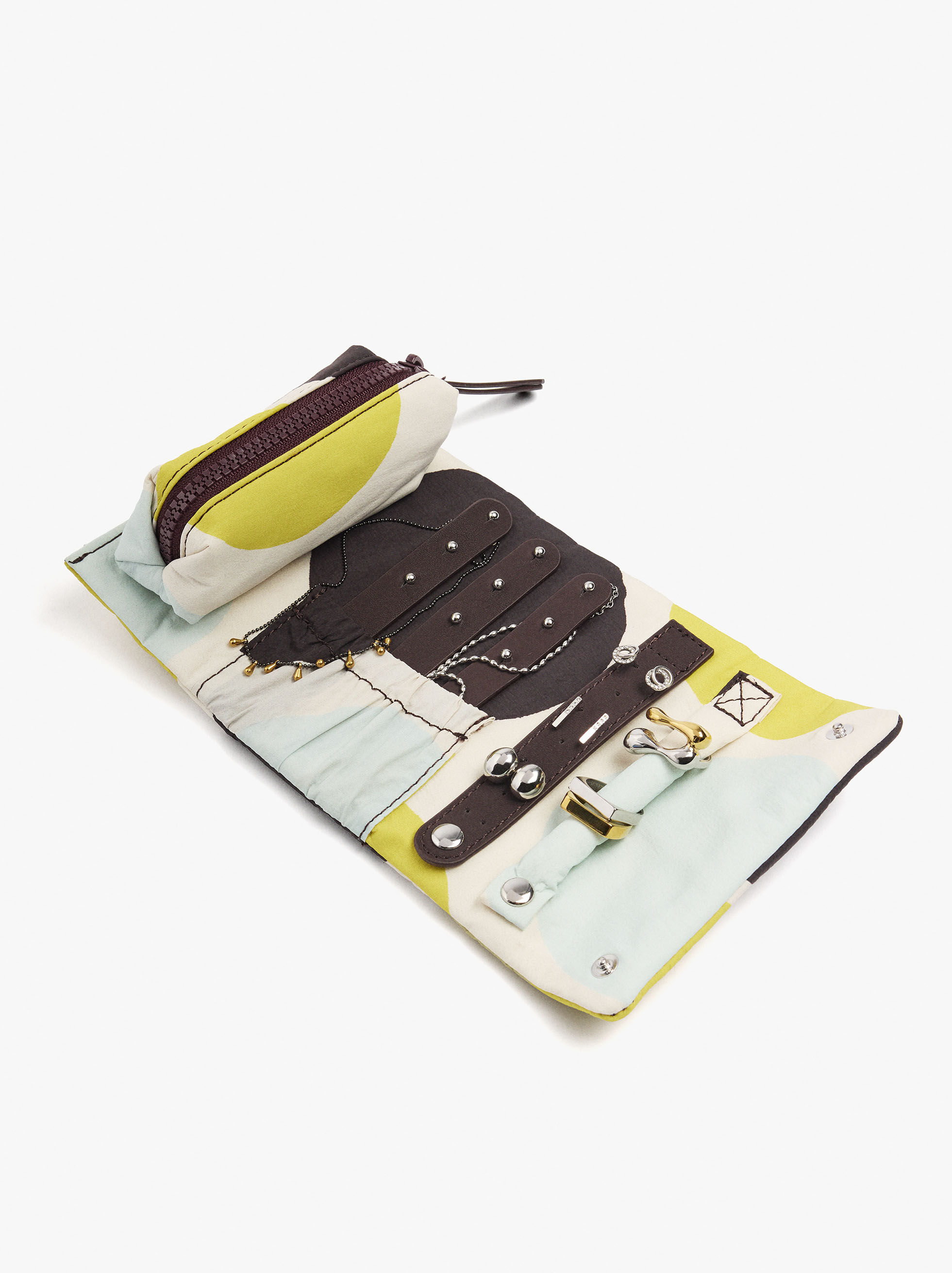 Organizador de joyas enrollable de nailon estampado