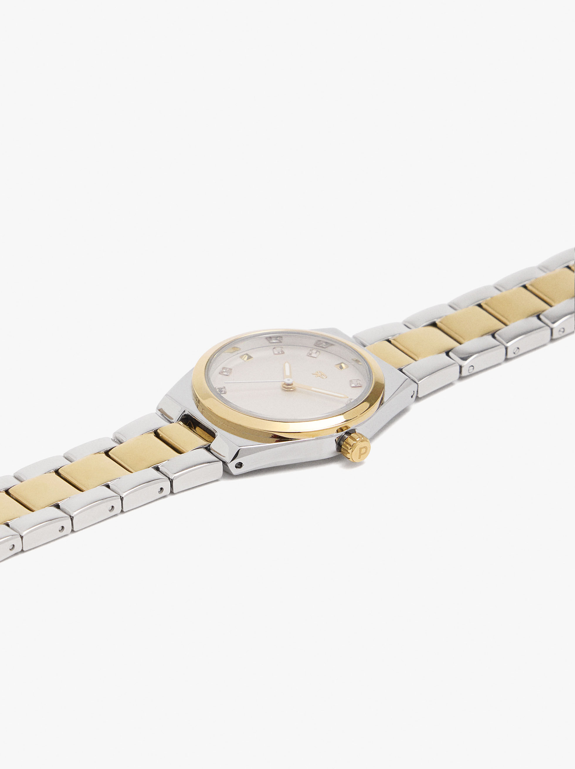 Reloj bicolor pulsera de acero inoxidable