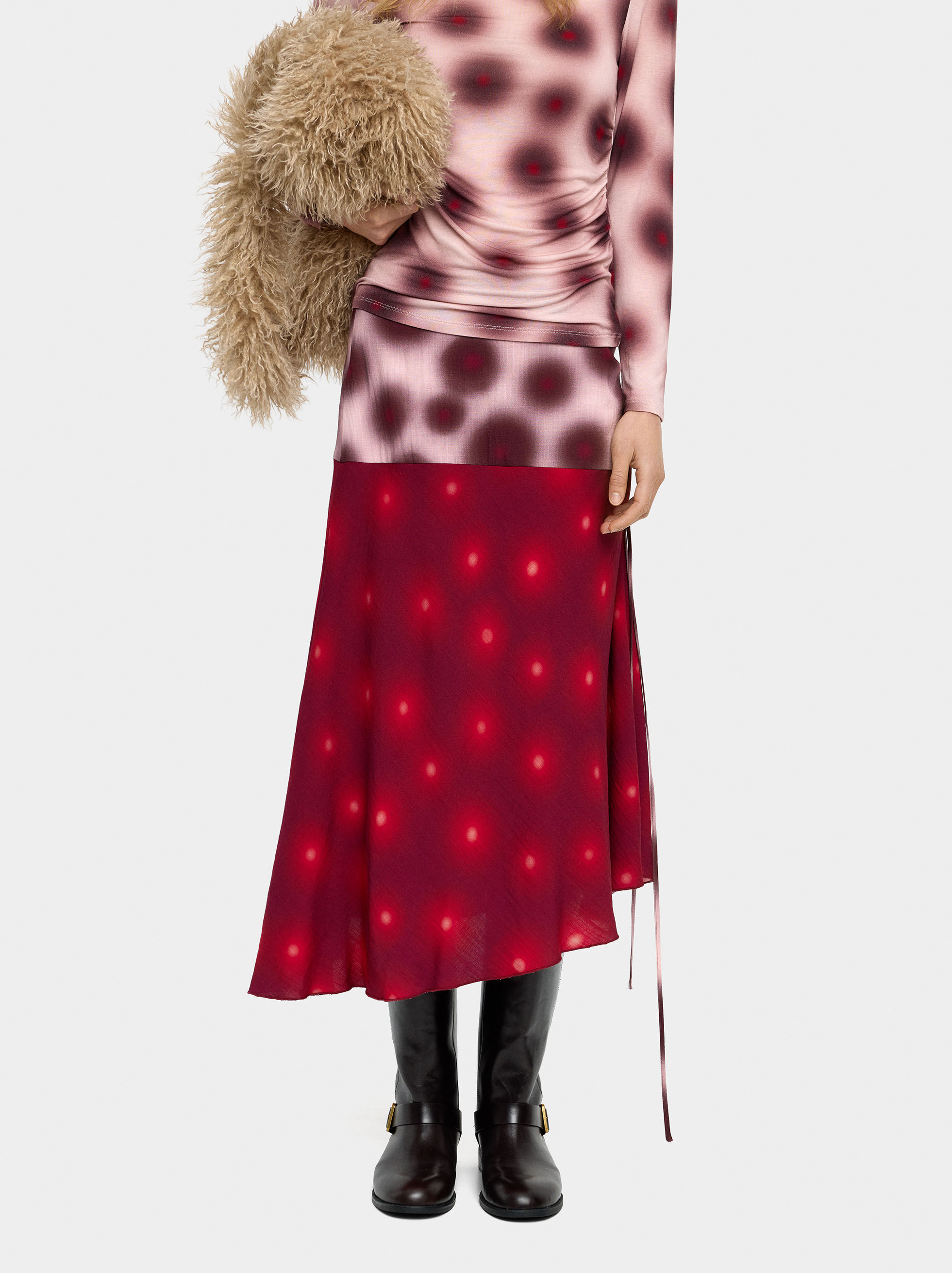 Falda asimétrica estampada
