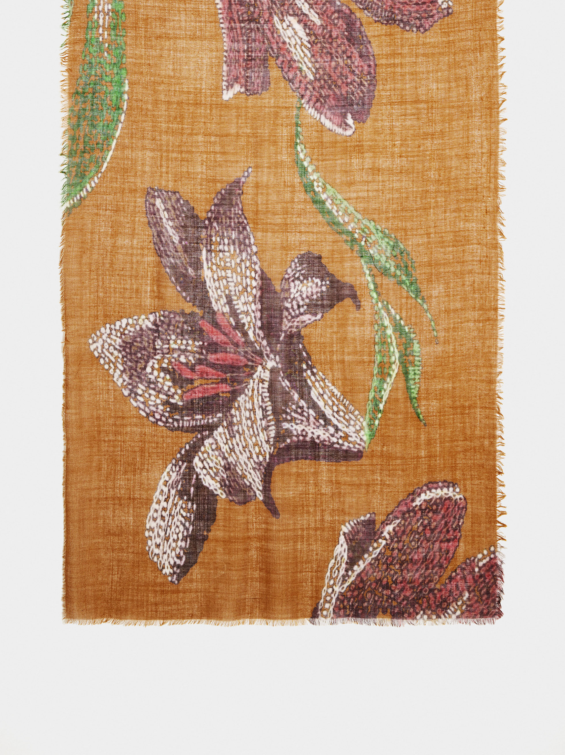 Pañuelo de lana estampado floral