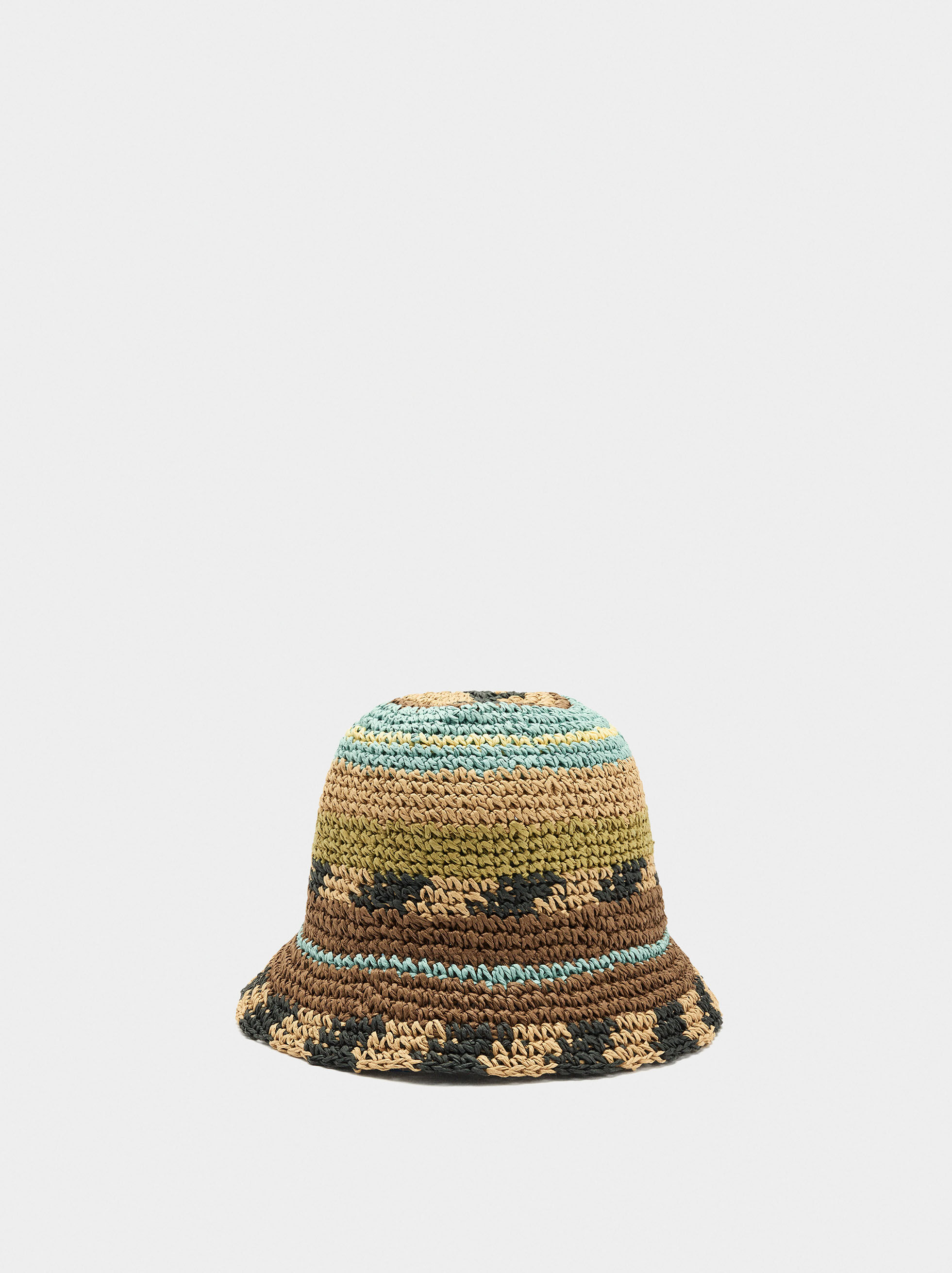 Sombrero bucket multicolor efecto paja