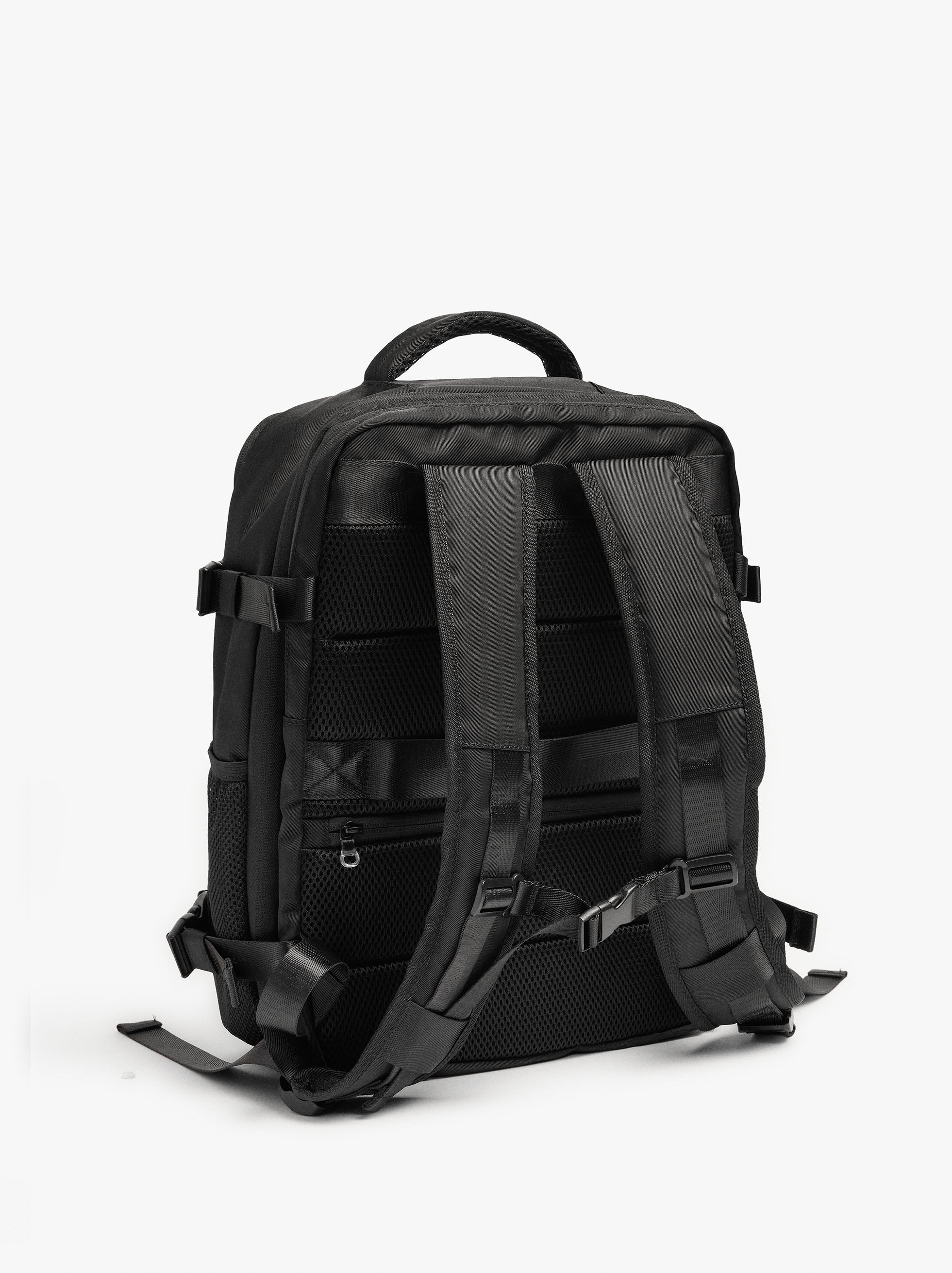 Mochila de cabina de nylon extensible con porta botellas