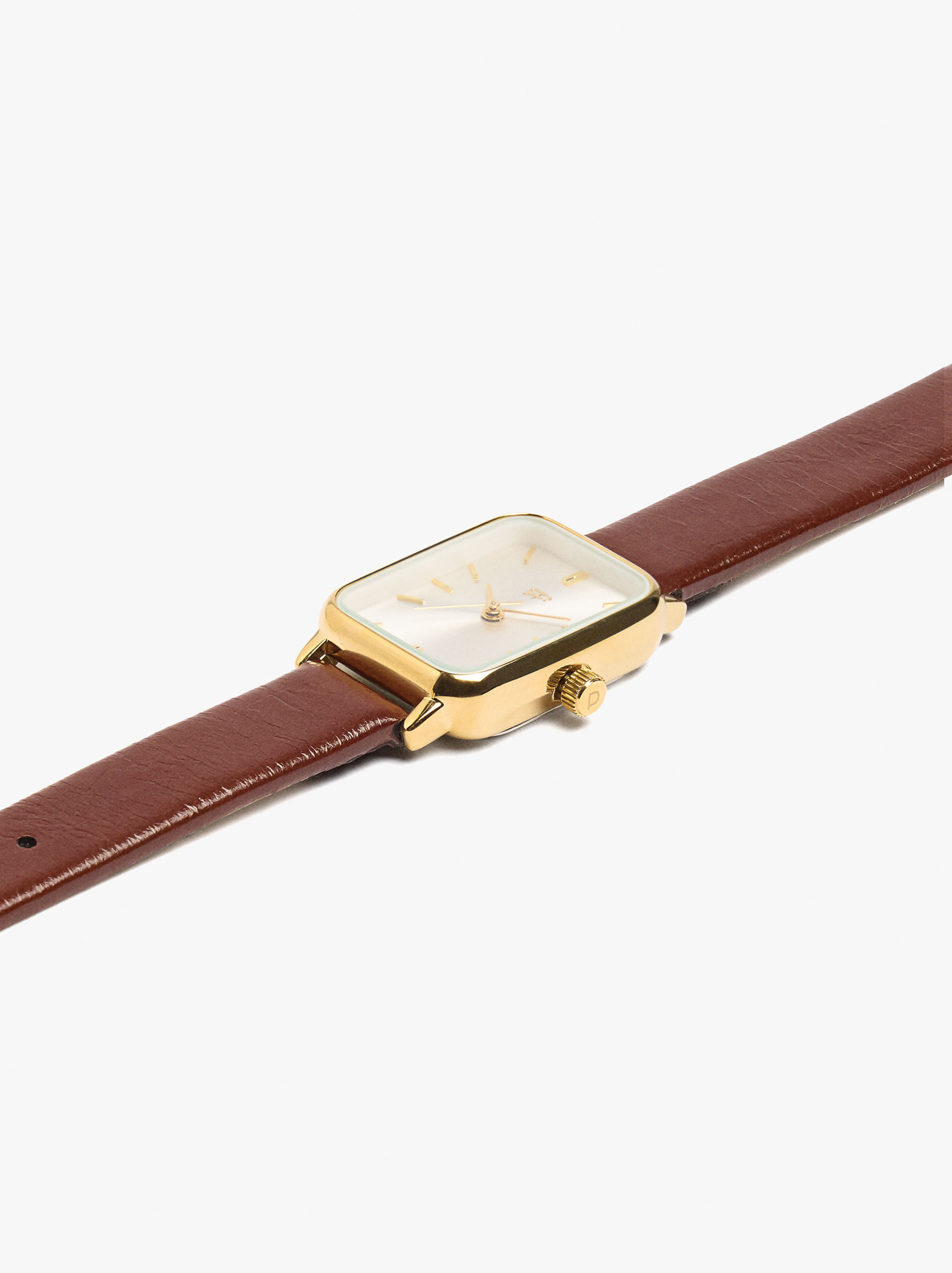 Reloj rectangular con pulsera efecto piel