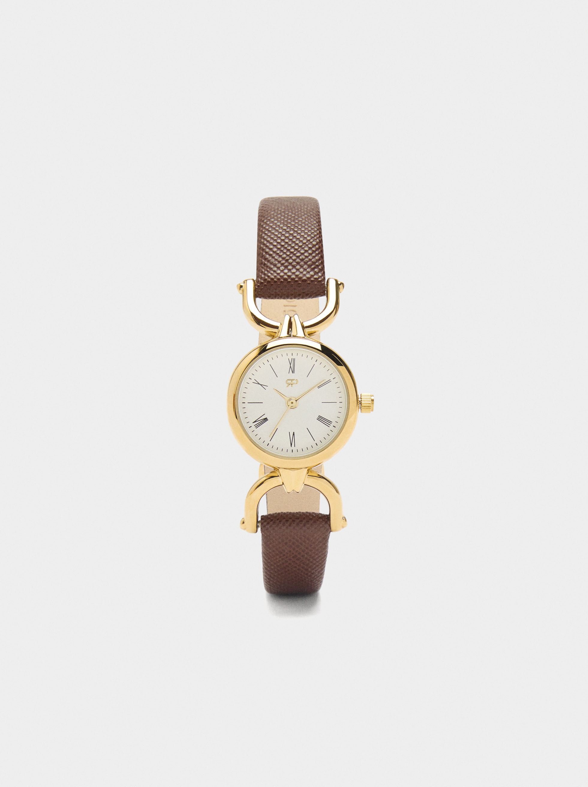 Reloj redondo con pulsera de textura